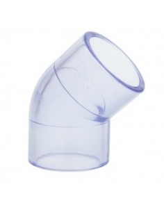 Codo 45º PVC transparente
