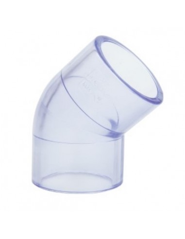 Codo 45º PVC transparente