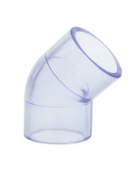 Codo 45º PVC transparente
