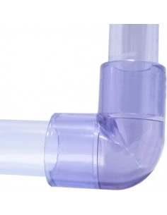 Codo 90º PVC transparente 2