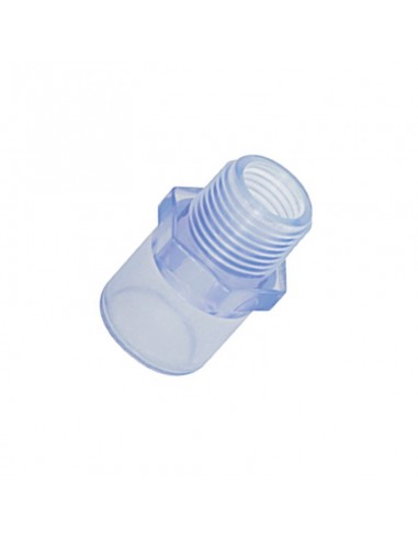 Manguito unión mixto PVC transparente
