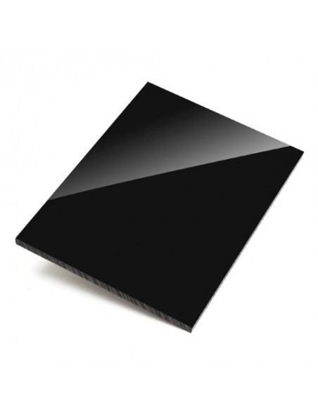 Placa Metacrilato negro.