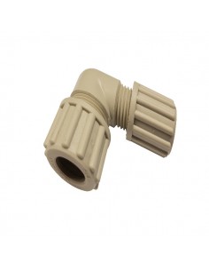 Racor PP codo 90º T-T