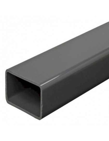 Tubo cuadrado PVC  gris (RAL 711)