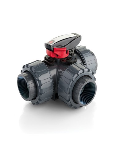 Válvula bola 3 vías PVC-U roscar