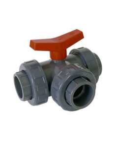 Válvula bola 3 vías PVC-U encolar