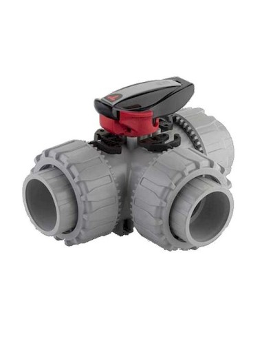 Válvula bola 3 vías PVC-C encolar