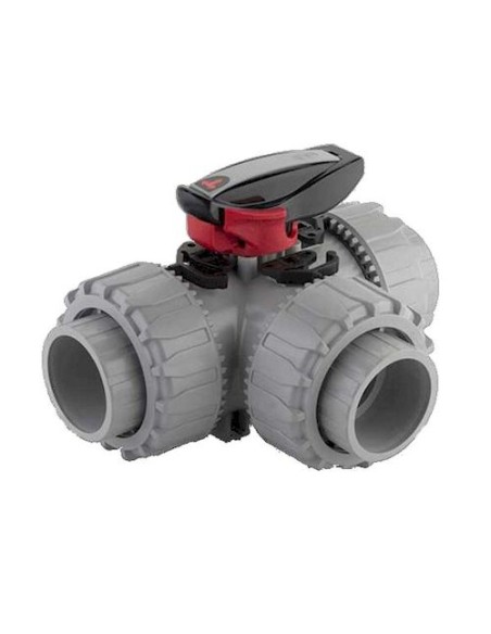 Válvula bola 3 vías PVC-C encolar