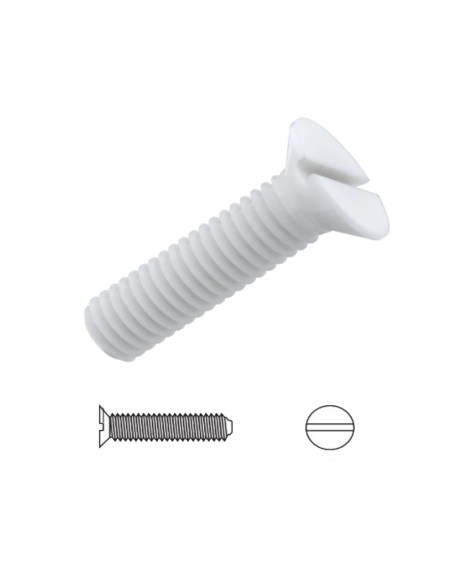 Tornillo nylon cabeza avellanada ranurada