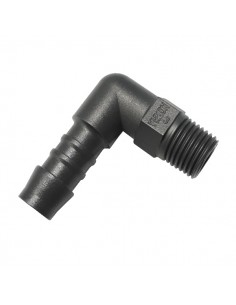 Racor acodado RM-espiga 1/4" - 10 mm